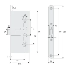 Einsteckschloss EFS65 ^ Abus New