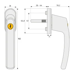 Fenstergriff FG210S B/SB ^ Abus Sale