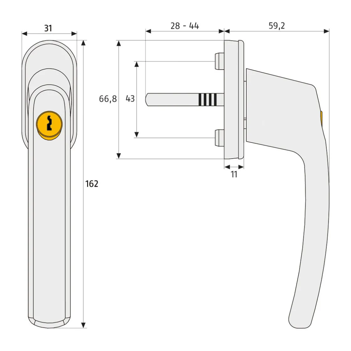 Fenstergriff FG210S B/SB ^ Abus Sale