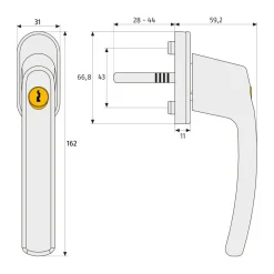 Fenstergriff FG210W B/SB ^ Abus Hot