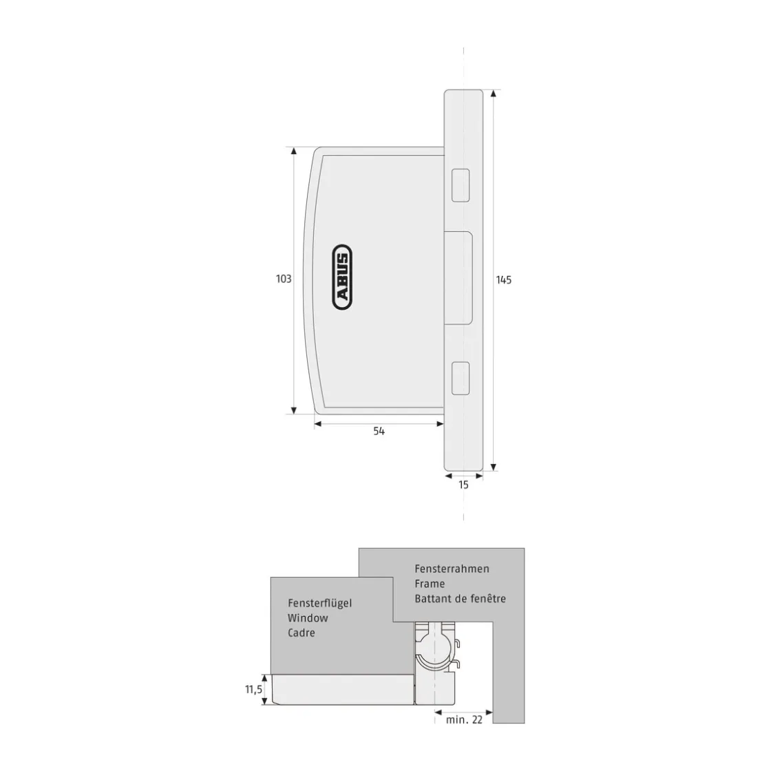 Fenstersicherung FAS97 W ^ Abus Clearance