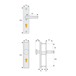 Schutzbeschlag HLN 414 F1 beidseitig ^ Abus Online