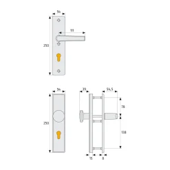 Schutzbeschlag KLN 314 F1 beidseitig ^ Abus New