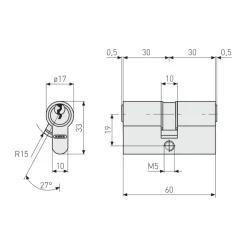 Türzylinder E30NP 40/45 mm ^ Abus New