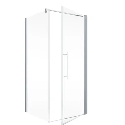 Alexa Style 2.0 Drehtuer inkl Seitenwand192x90x90cm Alu Natur, Klar hell ^ Schulte New