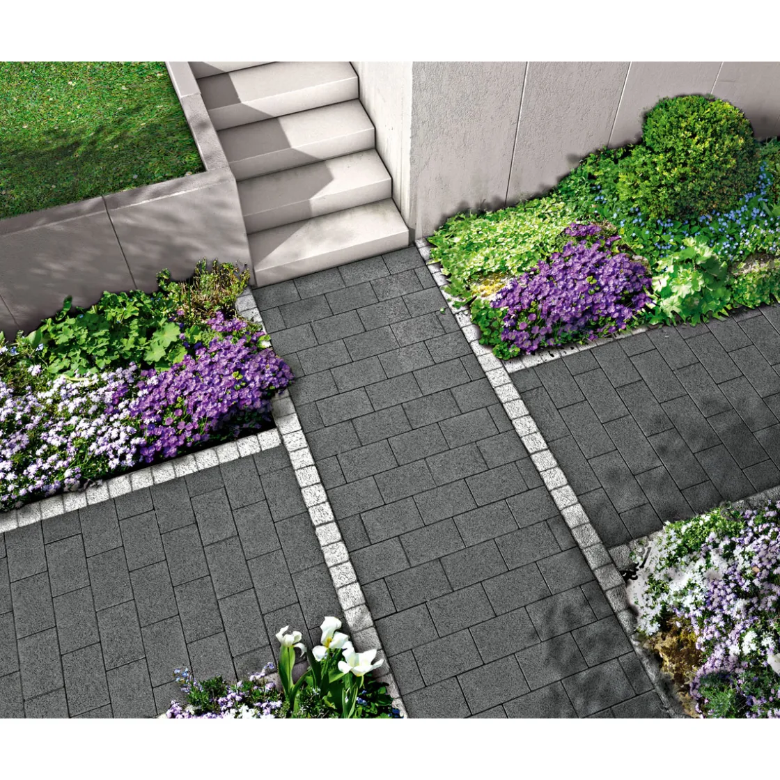 Allee-Pflaster, 16x24x8 cm DiamantSchiefer, kugelgestrahlt ^ New