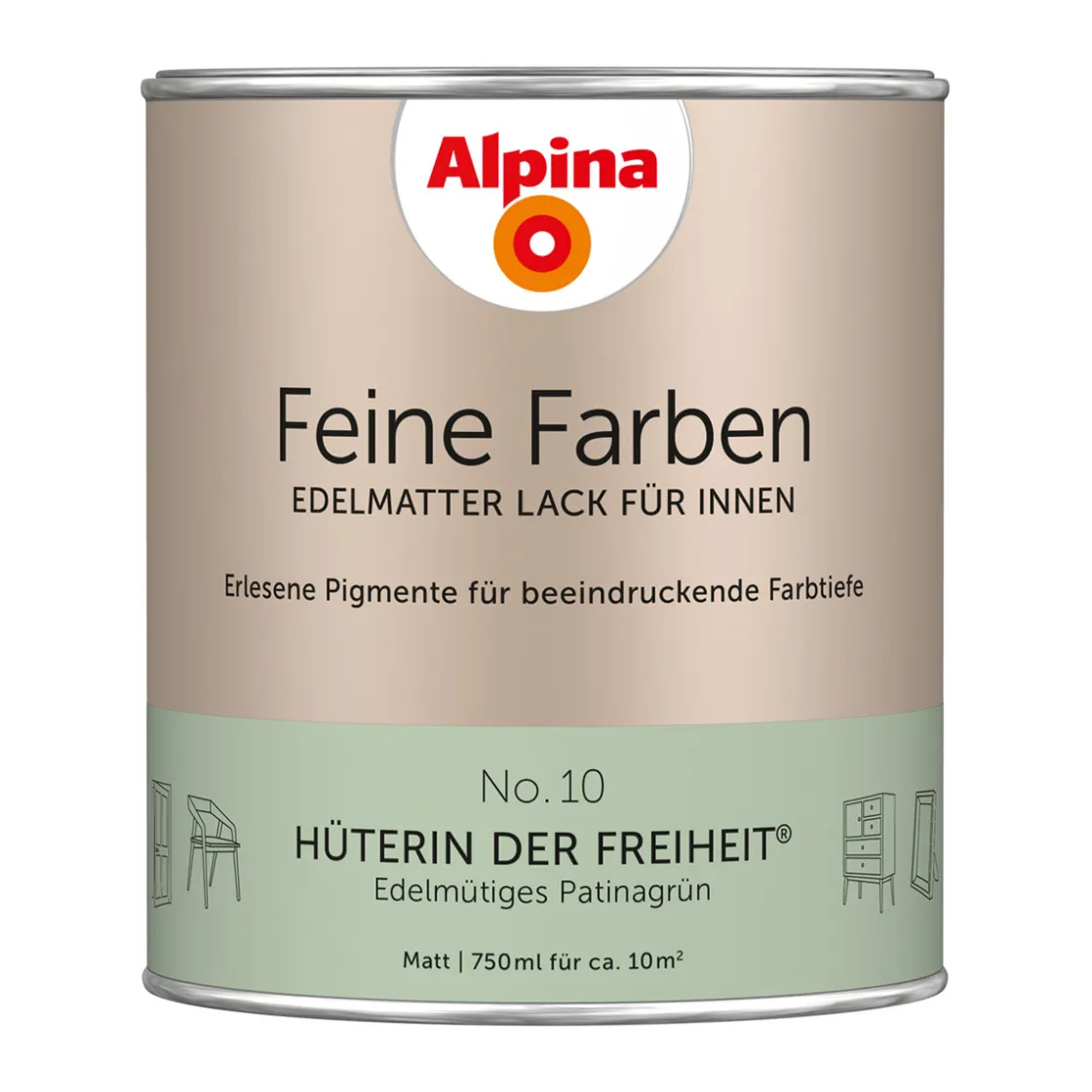 Buntlack Feine Farben Lack No 10 Hüterin der Freiheit edelmatt 750ml ^ Alpina Hot