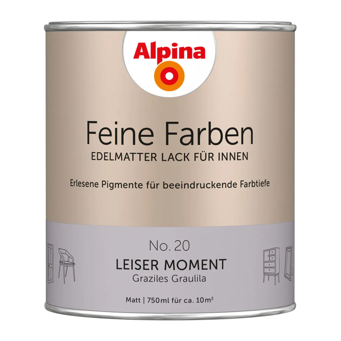 Buntlack Feine Farben Lack No 20 Leiser Moment edelmatt 750ml ^ Alpina Clearance