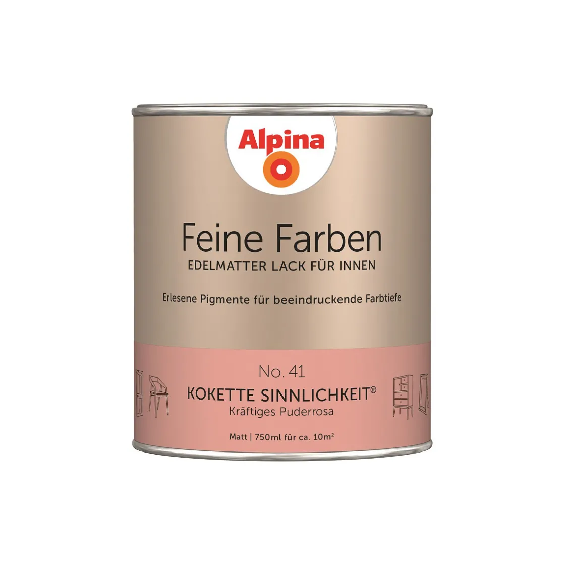 Buntlack Feine Farben Lack No 41 Kokette Sinnlichkeit edelmatt 750ml ^ Alpina