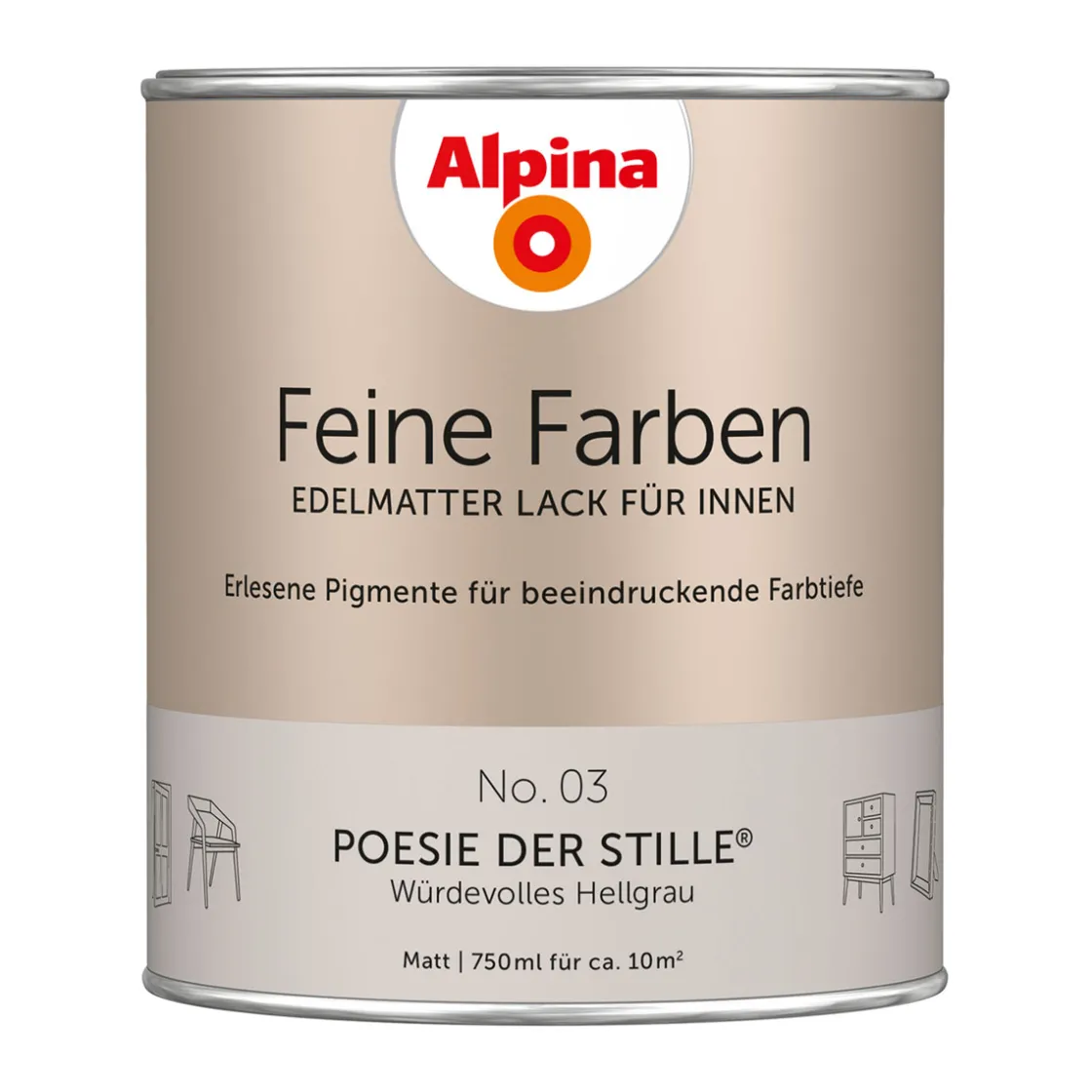 Buntlack Feine Farben Lack No 03 Poesie der Stille edelmatt 750ml ^ Alpina Clearance