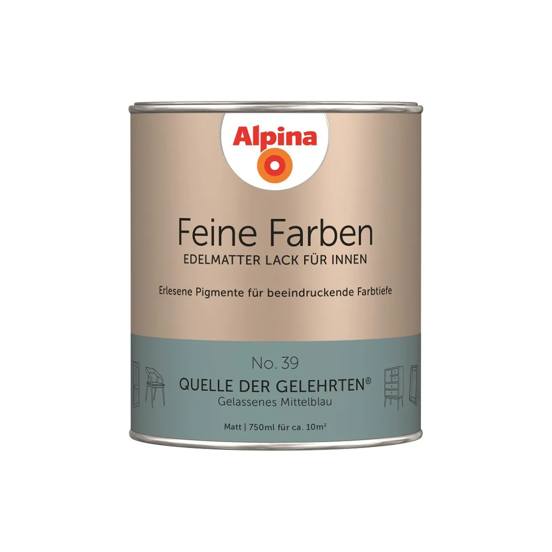 Buntlack Feine Farben Lack No 39 Quelle der Gelehrten edelmatt 750ml ^ Alpina Hot