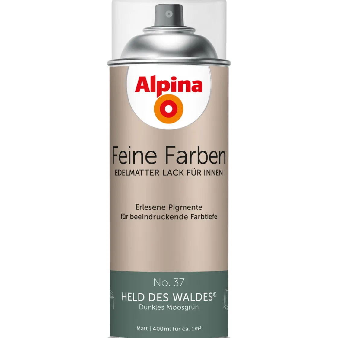 Buntlack Feine Farben Sprühlack No 37 Held des Waldes edelmatt 400ml ^ Alpina Outlet