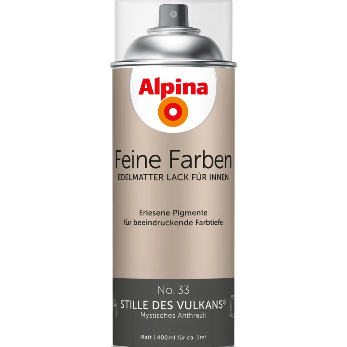 Buntlack Feine Farben Sprühlack No 33 Stille des Vulkans edelmatt 400ml ^ Alpina Outlet