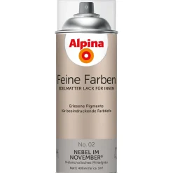 Buntlack Feine Farben Sprühlack No 02 Nebel im November edelmatt 400ml ^ Alpina Outlet