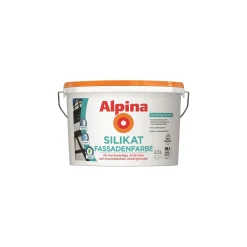 Silikat Fassadenfarbe Weiß Matt 2,5 L ^ Alpina Hot