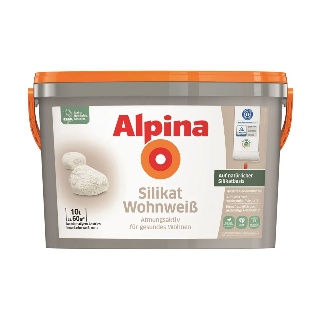 Wandfarbe Silikat Wohnweiß 10 L ^ Alpina Best