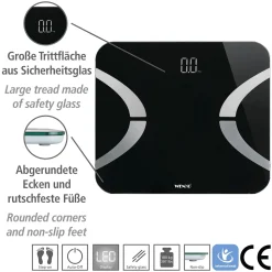 Analysewaage LED BT 30x26cm, schwarz ^ Wenko Best