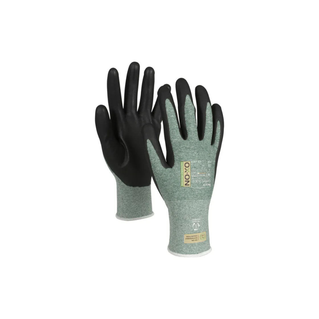 Arbeitshandschuh Recycle Comfort 16301 grau-grün ^ Clearance