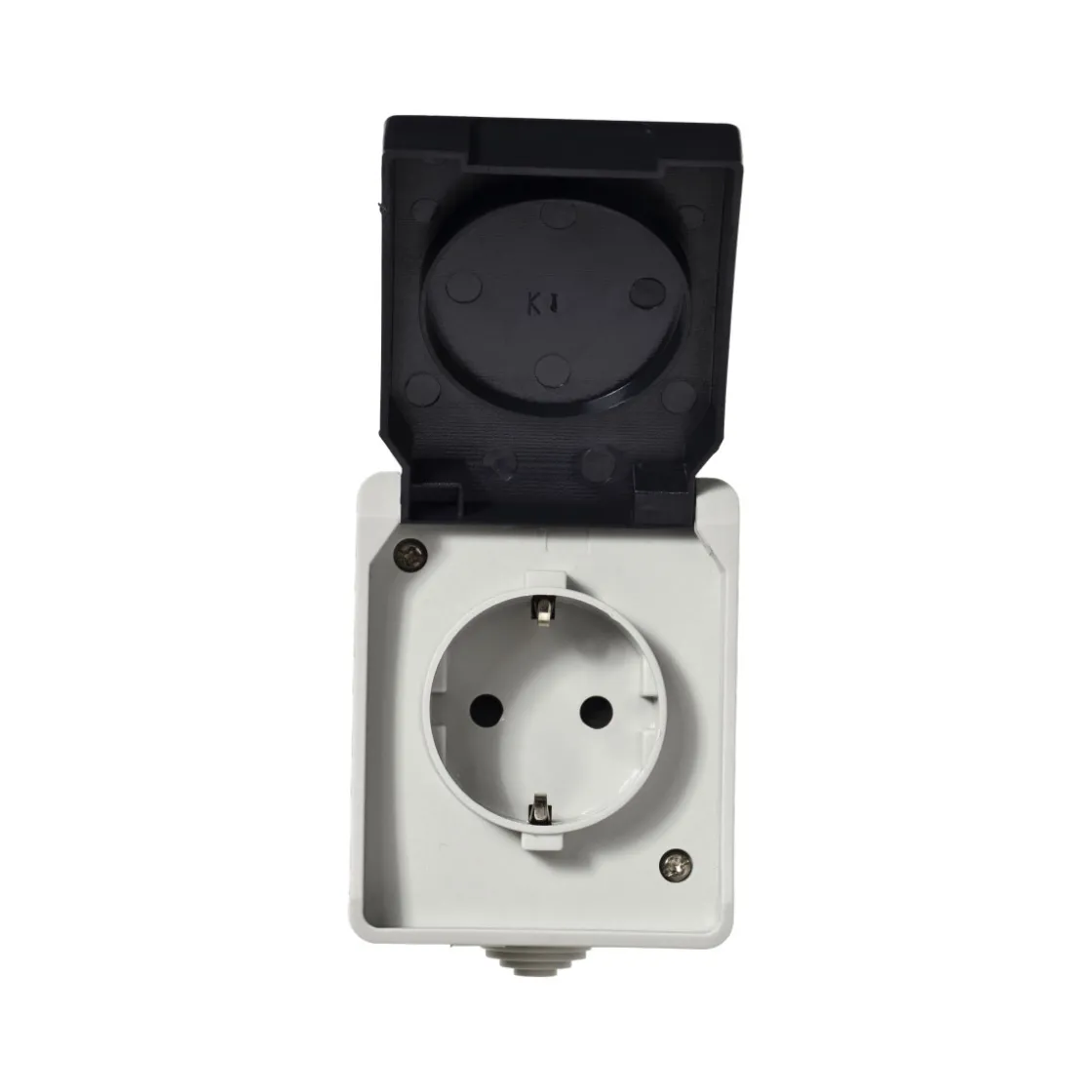 Aufputz-Steckdose Basic Feuchtraum -fach grau ^ Outlet