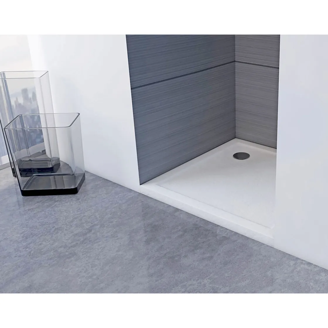 Duschtasse White Slate 90 x 90 x 4 cm ^ Aurlane Discount