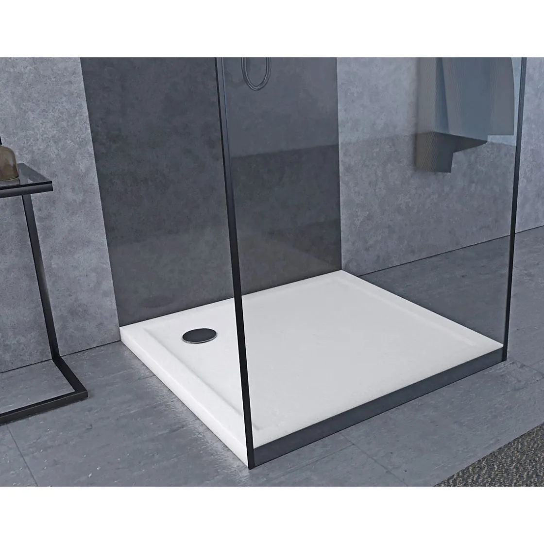 Duschtasse White Slate 90 x 90 x 4 cm ^ Aurlane Discount
