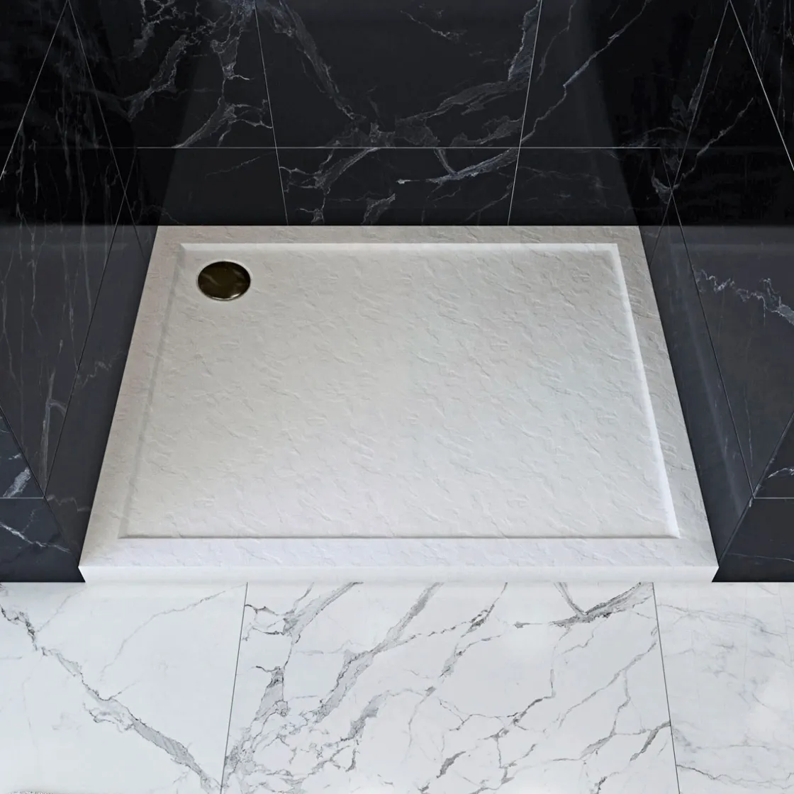 Duschtasse White Slate 90 x 90 x 4 cm ^ Aurlane Discount