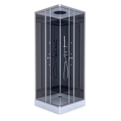 Komplettdusche Colours Black 90 x 90 x 215 cm ^ Aurlane Hot