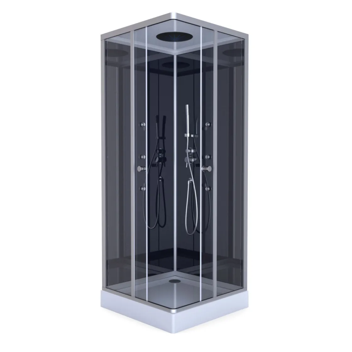 Komplettdusche Colours Black 90 x 90 x 215 cm ^ Aurlane Hot