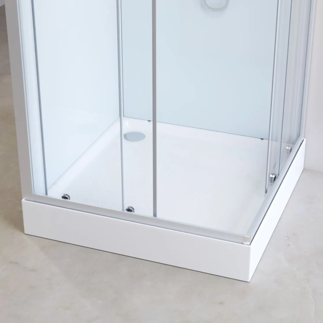 Komplettdusche Essential, eckig, Farbe: Silber, 85x85x197,5cm ^ Aurlane Clearance