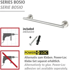 Badetuchstange 40 cm , Bosio Edelst.matt ^ Wenko New