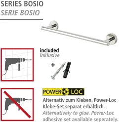Badetuchstange 40 cm , Bosio Shine Edel. ^ Wenko Discount