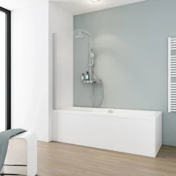 Badewannenaufsatz Komfort Echtglasklar, hell, alu natur ^ Schulte Online
