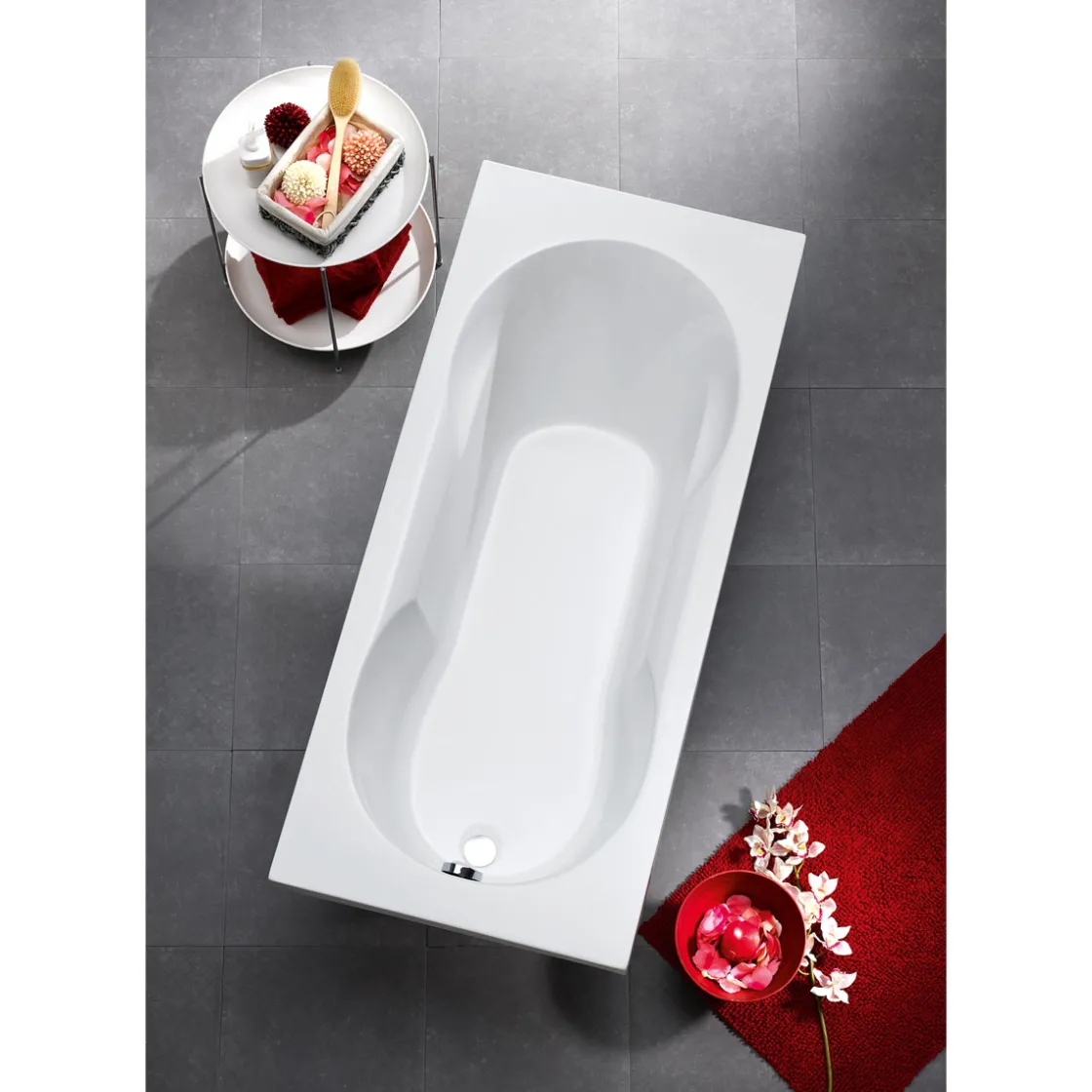 Badewannen-Set Nixe, 170x75cm,best. ausWanne, Wannenträger&Ab-Überlaufgarnitur ^ Ottofond