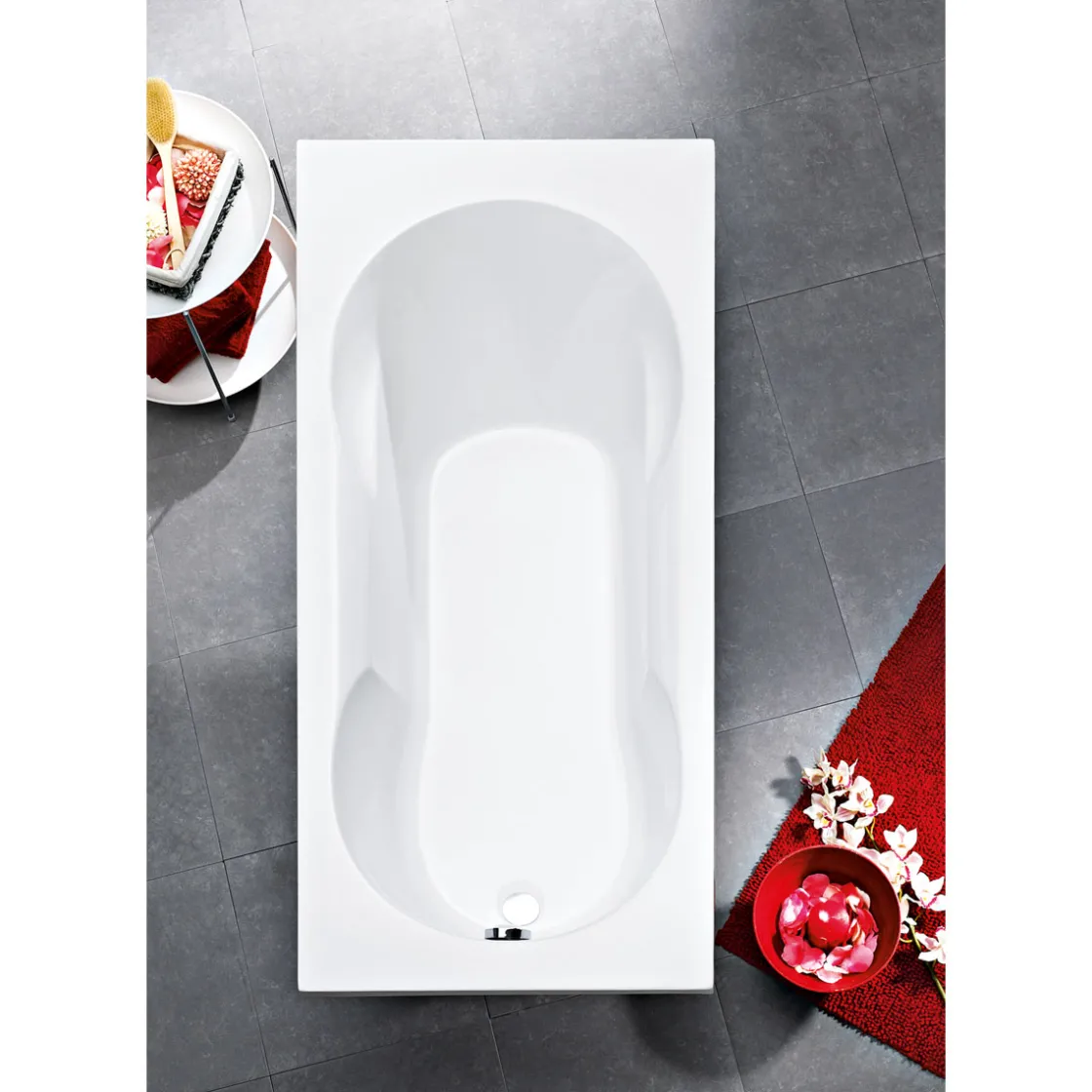 Badewannen-Set Nixe, 170x75cm,best. ausWanne, Wannenträger&Ab-Überlaufgarnitur ^ Ottofond