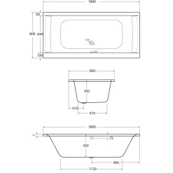 Badewanne Rosa 180x80 cm, weiss ^ Ottofond Hot