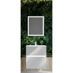 BADMOBIL Glaswaschtisch 60 x 15 x 43 cm ohne Überlauf weiß ^ Online