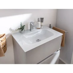 BADMOBIL Glaswaschtisch 60 x 15 x 43 cm ohne Überlauf weiß ^ Online