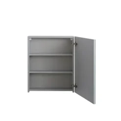 BADMOBIL Spiegelschrank FOTON 52 x 63 x 14 cm Tür rechts mit LED verdeckter Sensorschalter hellgrau ^ New