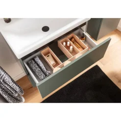 BADMOBIL Waschtischunterschrank CRAFT 63 x 54 x 36 cm 2 Schubladen mit Push-To-Open grün-matt ^ Sale