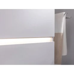 BADMOBIL Waschtischunterschrank FOTON 60 x 65 x 42 cm 2 Schubladen mit Softclose dimmbare LED-Beleuchtung mit Bewegungsmelder hellgrau ^ Best