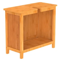 Bambus Waschbeckenunterschrank mit 2Tueren, BxHxT 67x60x28cm ^ Schütte Clearance