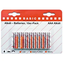 Alkaline-Batterien AAA 1,5V 10er-Pack ^ Basic New