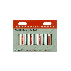 Alkaline-D-Batterie 1,5V 4 Stück ^ Basic Best