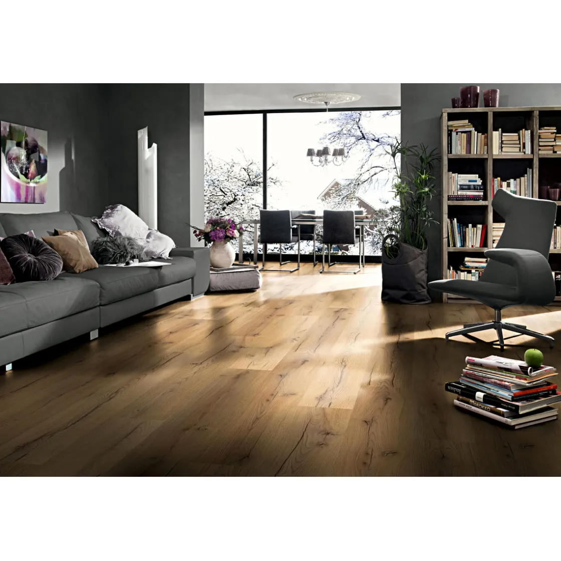 Laminatboden Century Oak beige 138 x 19,3 cm ^ Basic Sale