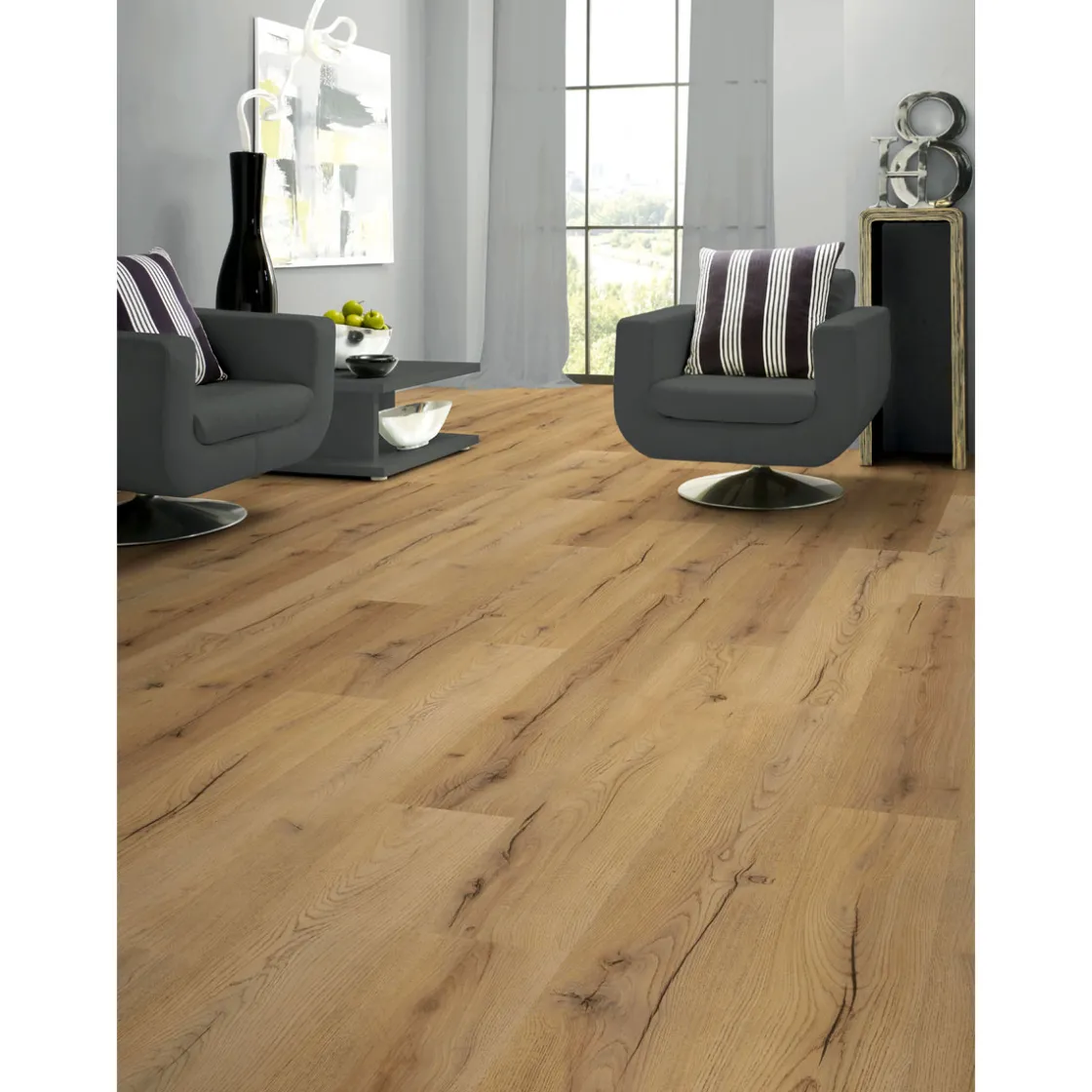 Laminatboden Century Oak beige 138 x 19,3 cm ^ Basic Sale