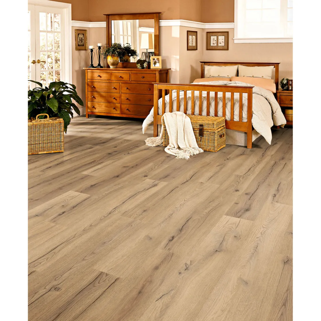 Laminatboden Century Oak beige 138 x 19,3 cm ^ Basic Sale