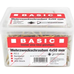Mehrzweckschraube 4,0 x 50 mm 400 Stück im Eimer ^ Basic Sale
