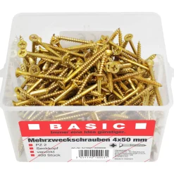 Mehrzweckschraube 4,0 x 50 mm 400 Stück im Eimer ^ Basic Sale