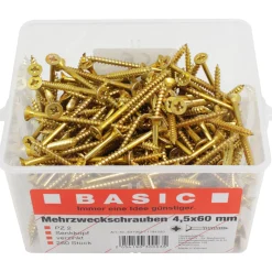Mehrzweckschraube 4,5 x 60 mm 260 Stück im Eimer ^ Basic Discount