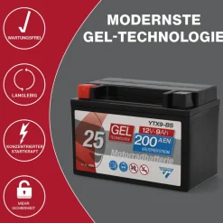 Batterie GEL YTX9-BS 9Ah 200A ^